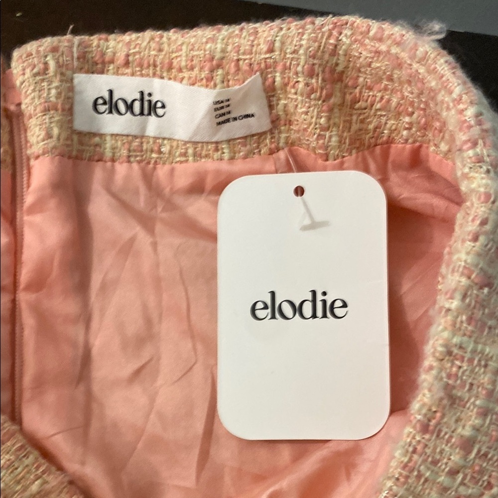 ELODIE Chic Pink Tweed Skirt Button down - Picture 8 of 8